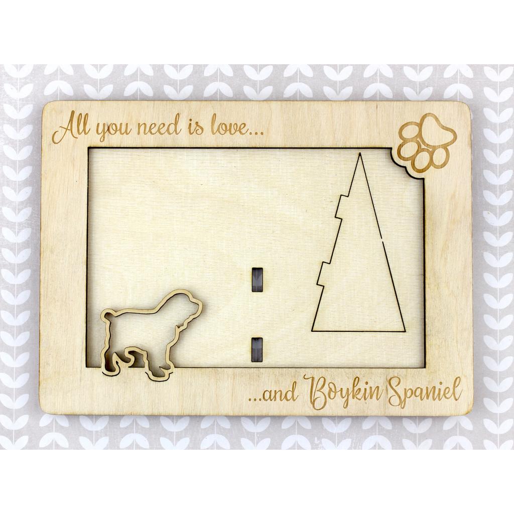 Boykin Spaniel, Swamp Poodle – Photo frame, engraved wooden frame | Art-Dog