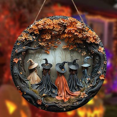 Halloweenská cedule Čarodějnice Gotické téma čarodějnic Závěsná dekorace Cedule Lesní čarodějnice na dveře Stěny Okna Domácí party dekorace