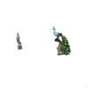 Guan Yin Peacock Statue Stone Animal Ornament Collectible Chinese Feng Shui Buddhist Sculpture