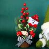 ZK50 Mini Xmas Tree PE Small Desktop Portable Xmas Tree Ornament with Red Berries for Interior Window Countertop Decor