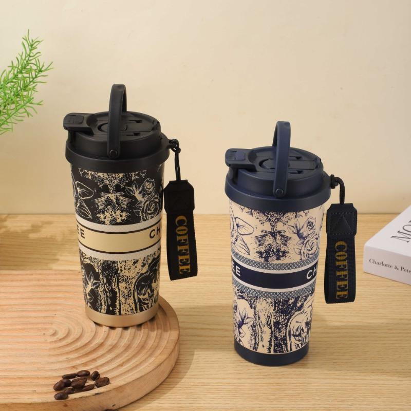 2025 500ml 18oz New Fashion Trend 316 Stainless Steel Insulated Cup Coffee Cup Portable Handle Gift Cup