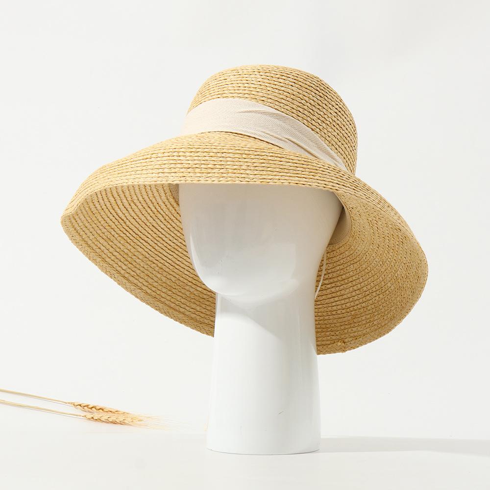 Seaside Vacation Big Eaves Sunscreen Hat French Bow Bucket Hat Hepburn Wind Beach Hat Modeling Hat