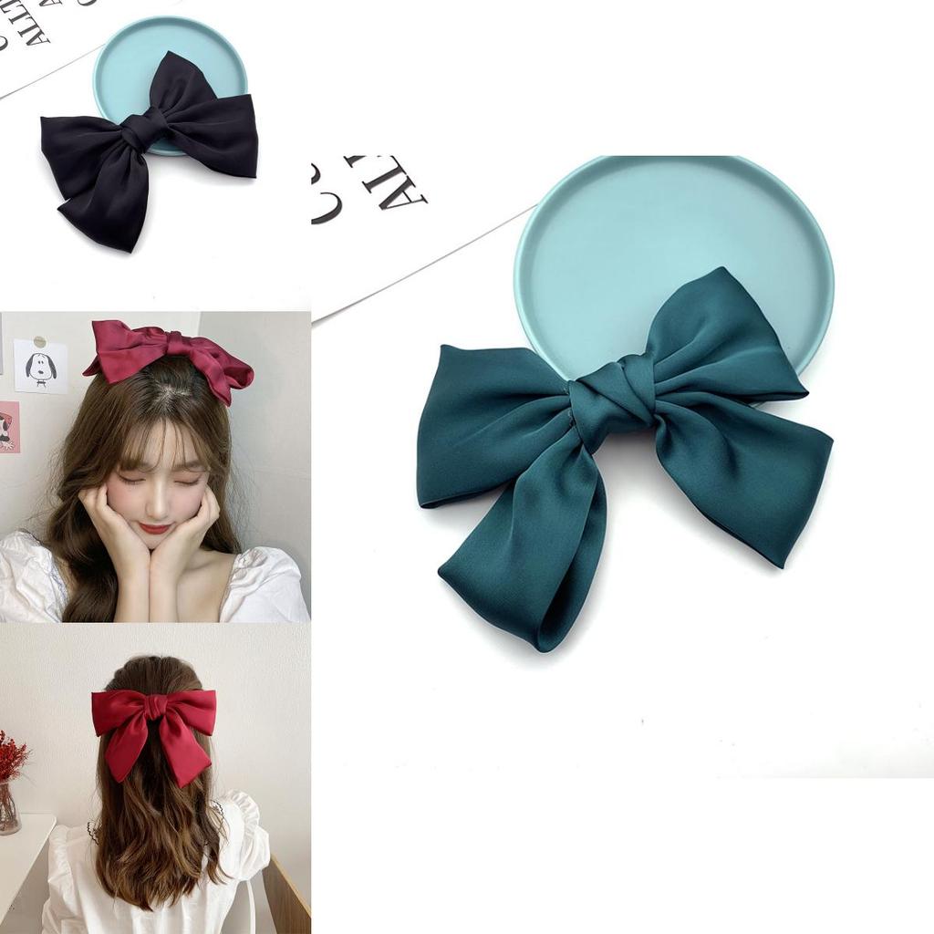Elegant Satin Ribbon Hairpins With Big Bow For Women And Girls Accessories