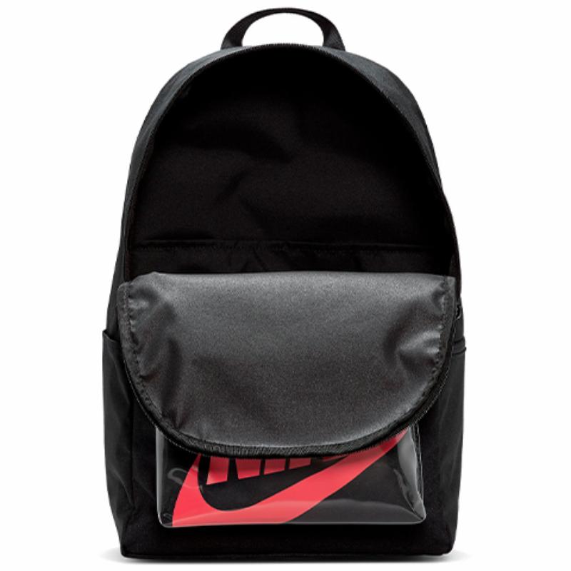 Nike Heritage Polyester Backpack Regular Unisex Black Red Lightweight Casual BA6175-010