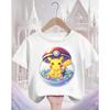 Crew Neck Cute Pikachu T Shirt 3-14Y Boys Girls Summer Kawaii Fashion Street Hot Cartoon Casual Children