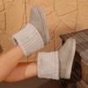 Women's Large Size Fall Casual Comfortable Fashion Fuzzy Boots.