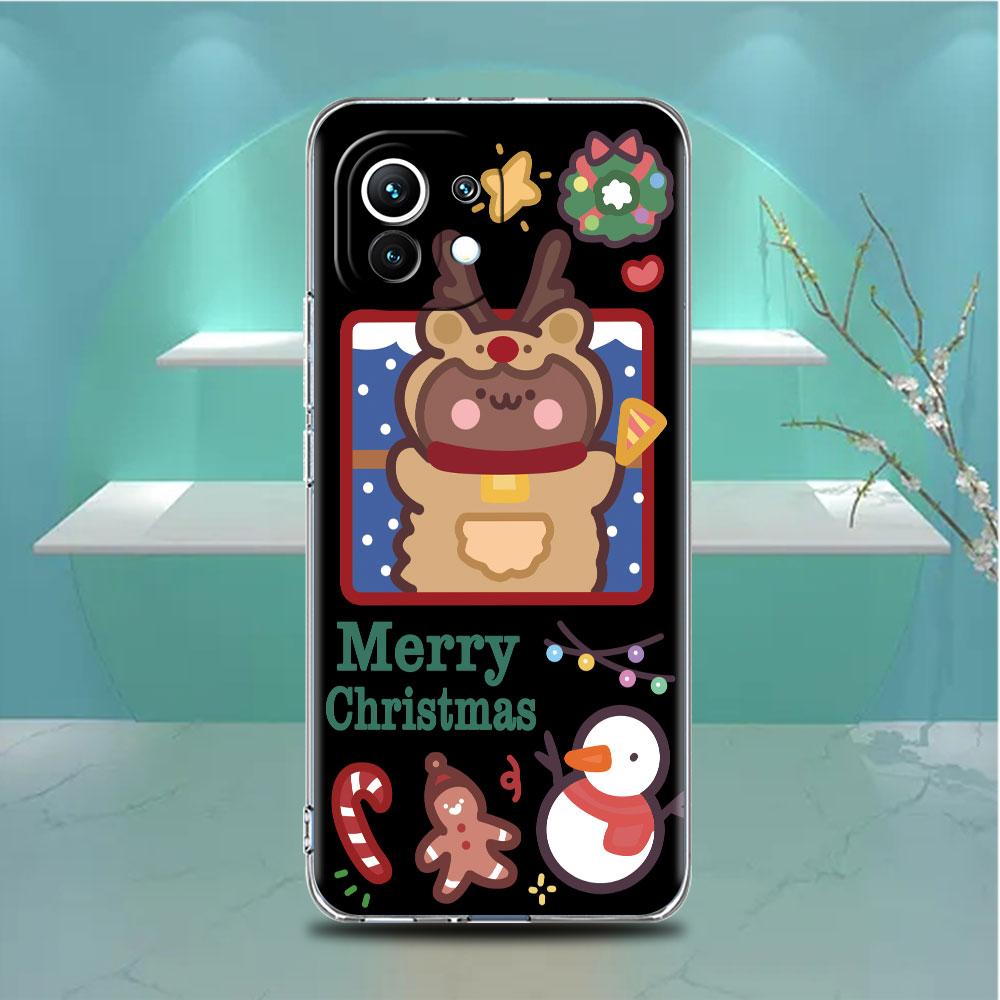Schneemann Weihnachten Niedliche Klare Hülle Für Xiaomi Mi Poco X3 NFC M3 Pro F3 F1 11 Lite 12 Note 10 11T 9T Transparente Telefonabdeckung