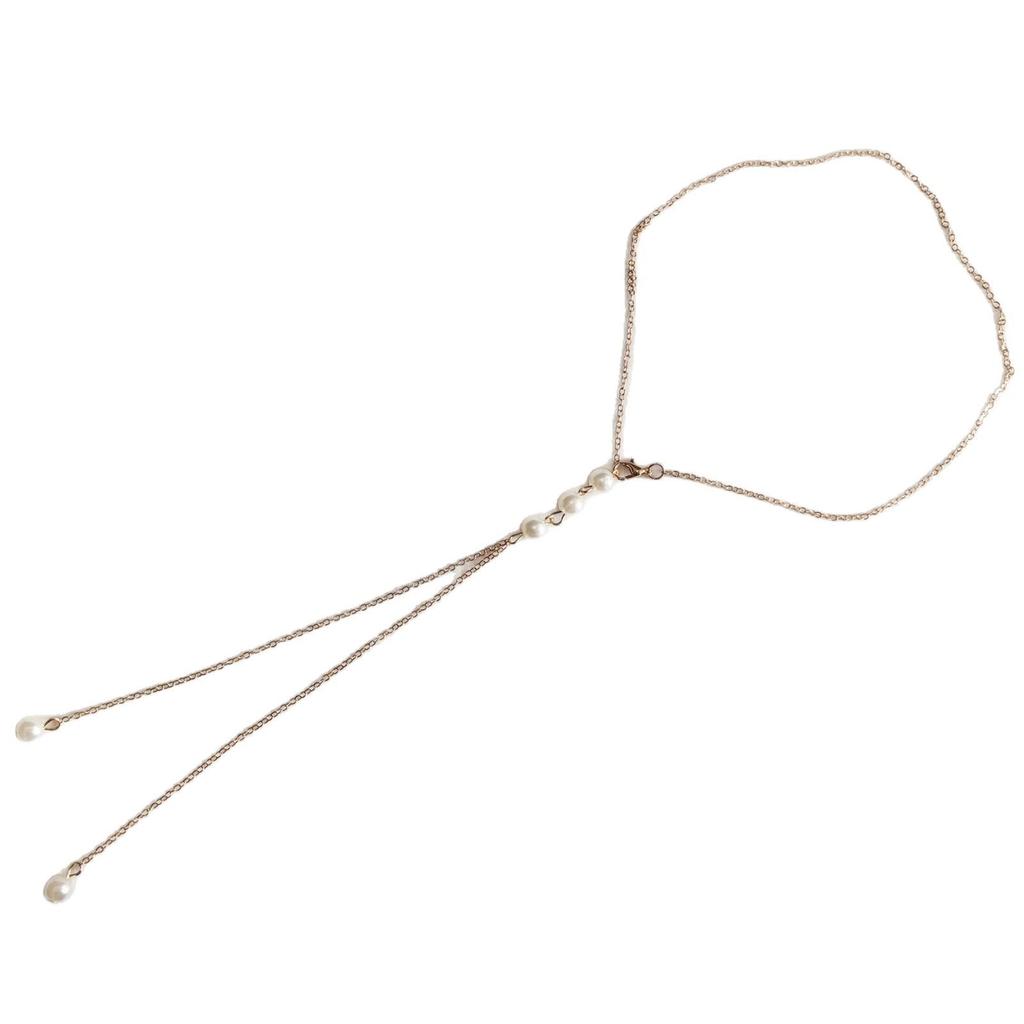 Elegant Water Drop Pearl Backless Necklace and Evening Gown Chain for Women