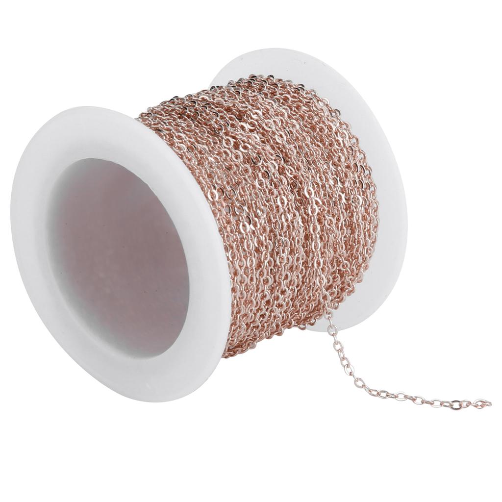 DIY Schmuckzubehör 10 Meter Kreuz O Flachkette Spule Großpackung für Armband Halskette Verlängerung