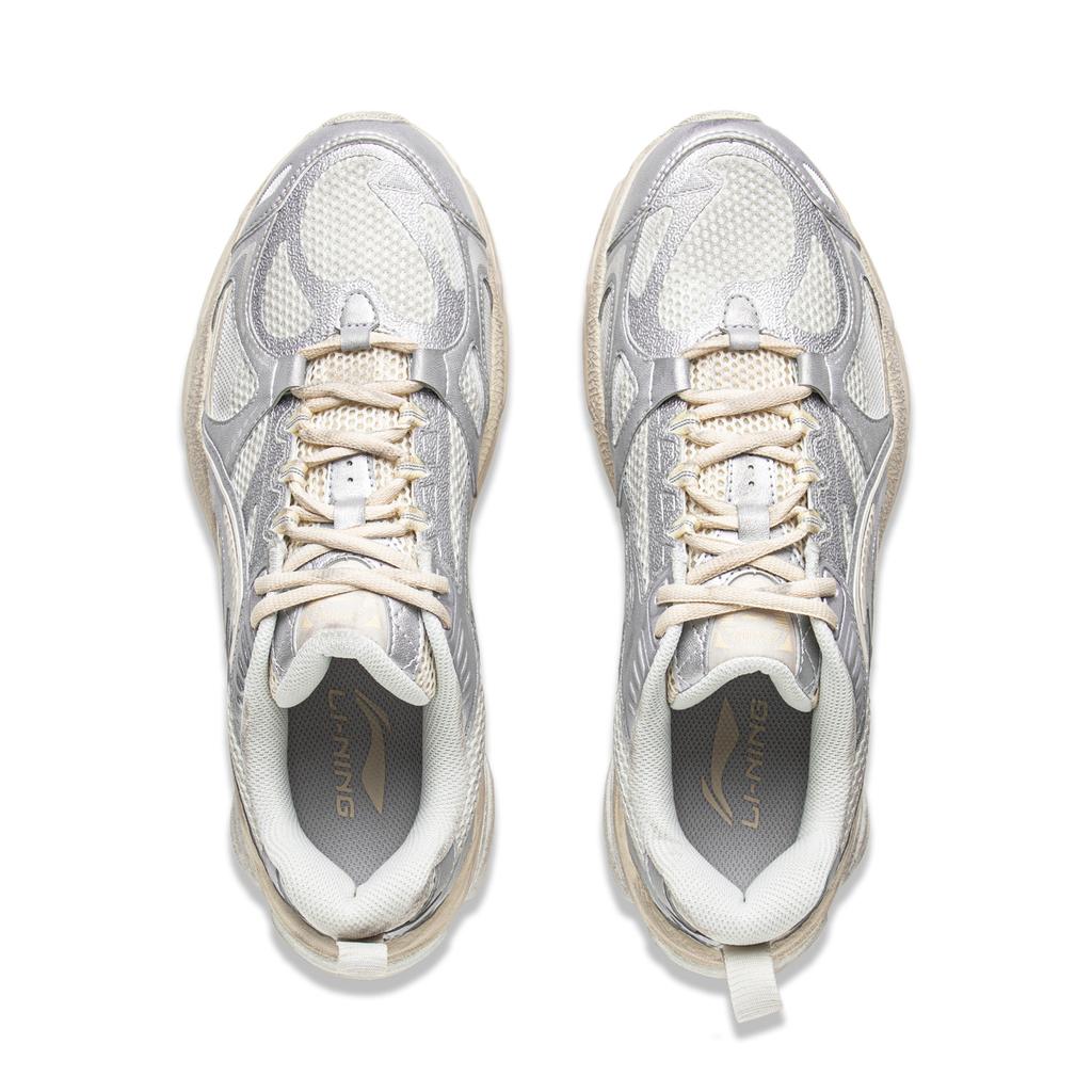 Li Ning Boom Support Cushioning Slip Resistant Abrasion Resistant Rebound Low top Running Shoes Men's Gray Silver ARXV005-1