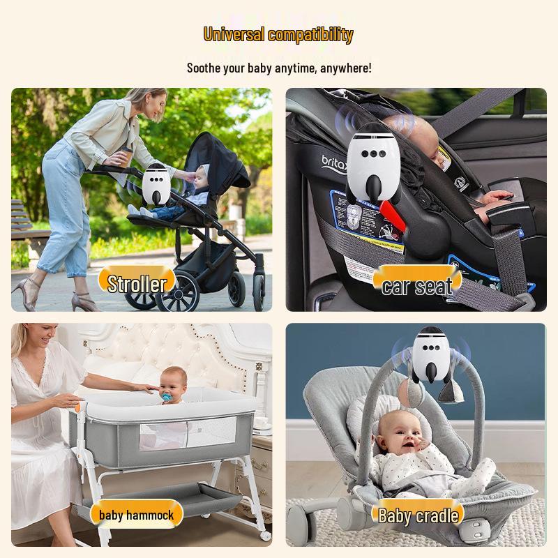 Dondolo Elettrico Portatile per Passeggino con Dispositivo Wireless per Rumore Bianco Rilassante