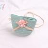 Sun Straw Hat Kids Girls Large Wide Brim Travel Beach Cap Sweet Flower Bowknot Sun for Protection Hat with Shoul