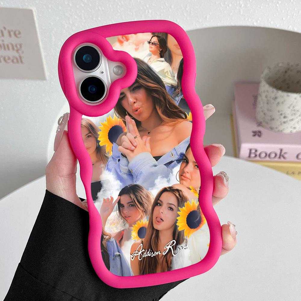 

Чехол для мобильного телефона Addison Rae для iPhone 17 16 15 14 13 12 11 Air Pro Max Plus Волнистый край ТПУ Цветная Обложка Обложка Роскошный Красивый iPhone 11 Pro