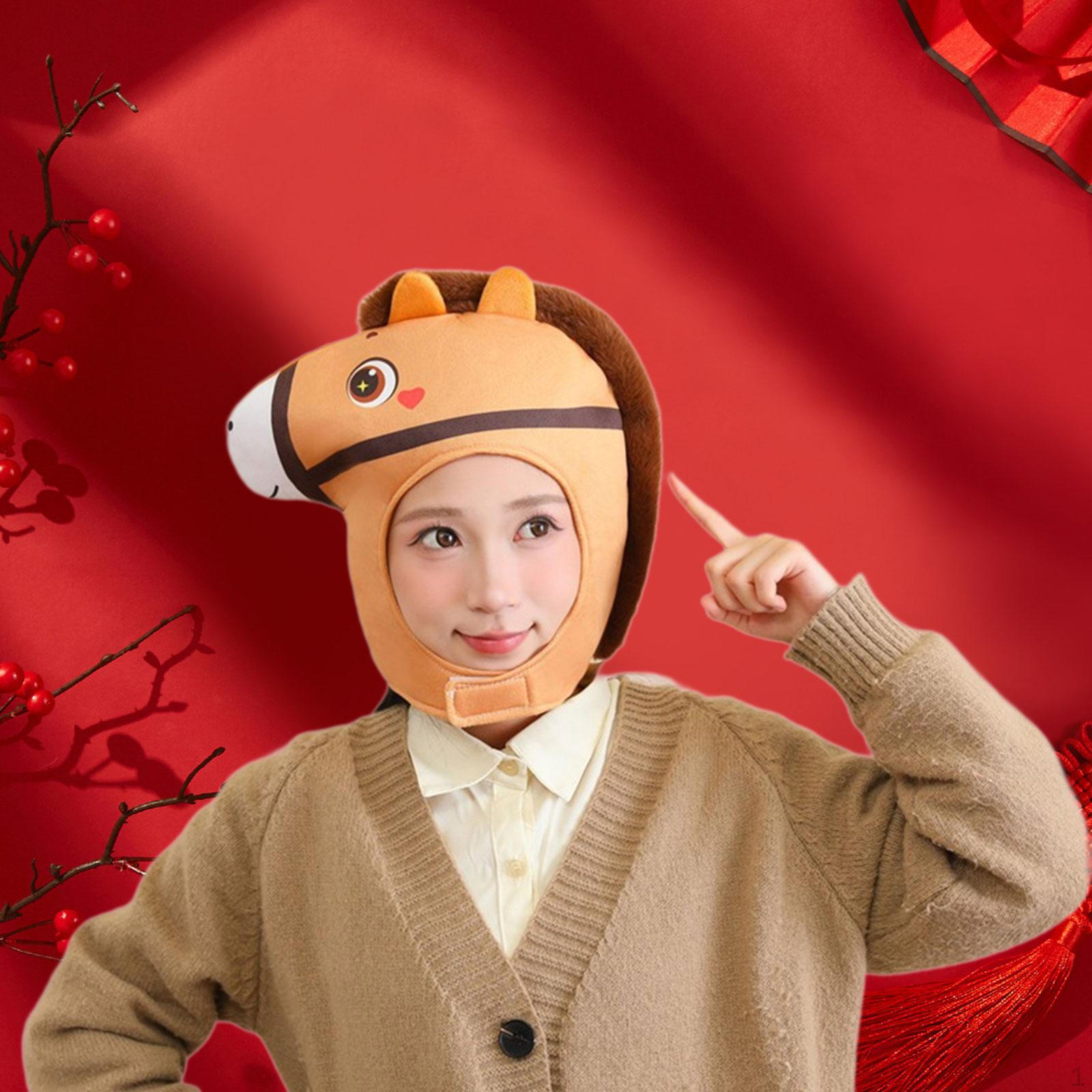 Шляпа Голова Лошади Нарядная Милая Косплей Кепка для Карнавала Праздника Выпускного