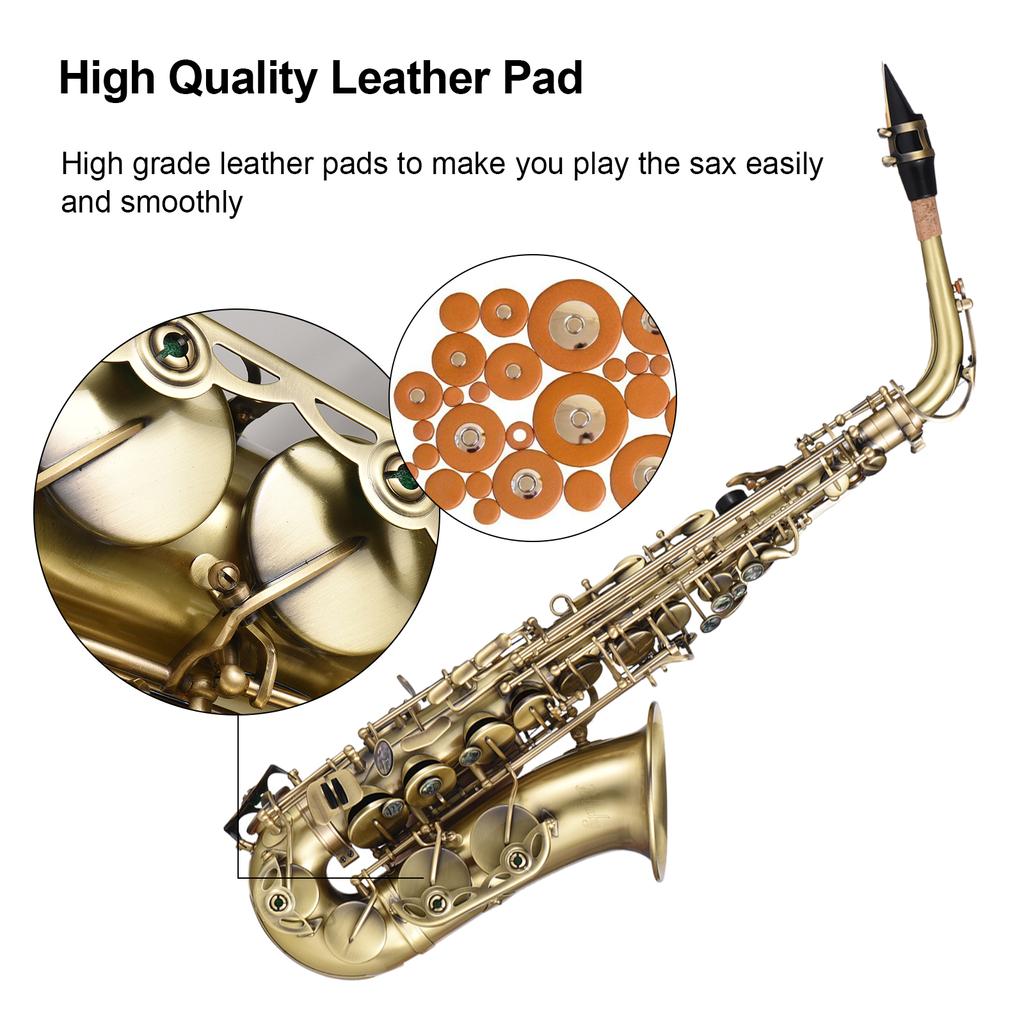 Btuty High Grade Antique Finish Bend Eb E-flat Alto Saxophone Sax Abalone Shell Key Carve Pattern
