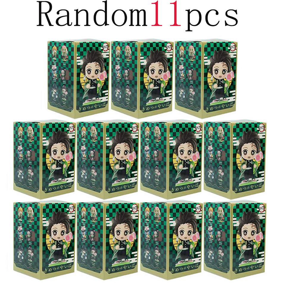 1-12pcs Anime Demon Slayer Blind Box Tanjiro Kamado Nezuko Cartoon Figure PVC Model Ornament Child Christmas Halloween Gift