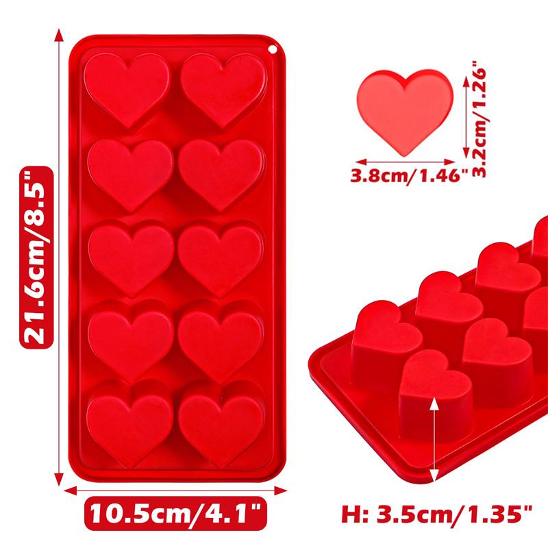 Mini Love Chocolate Heart Shaped Silicone Mold Pink Red Ice Cube Mold Multifunctional DIY Pudding Candy Mold Whiskey Kitchen