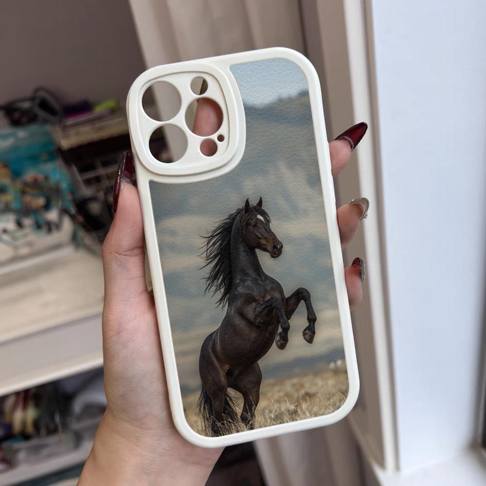 Dark Horse Animal Phone Case For Iphone 17 16 15 14 12 13 Pro Max 11 Mini Air Xs Puls Lambskin Silicone Cover