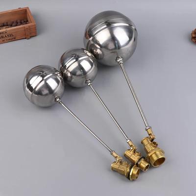 1/2" 3/4" 1" Brass Float Valve Cold And Hot Water Tank Floating Ball Valve Toilet Valve SS201 Stem Flow Control Cistern