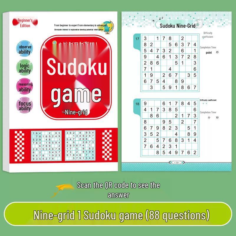 Kids  Sudoku: Beginner Math Puzzle Game with 4, 6, and 9 Grids for Elementary Thinking Training