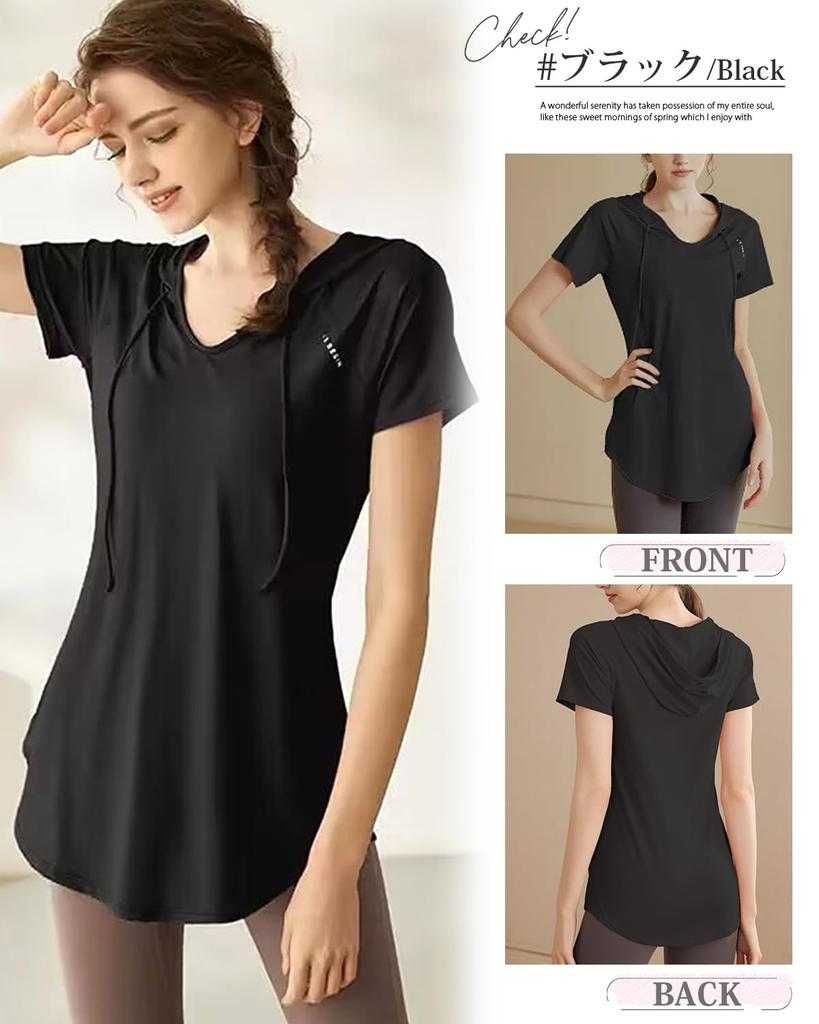 Ranmy Stage Yoga Top with a Beautiful Silhouette and a Length That Covers the Short Long for Gym and Size XL Women's Buttocks, Sleeves, Quick-Drying,