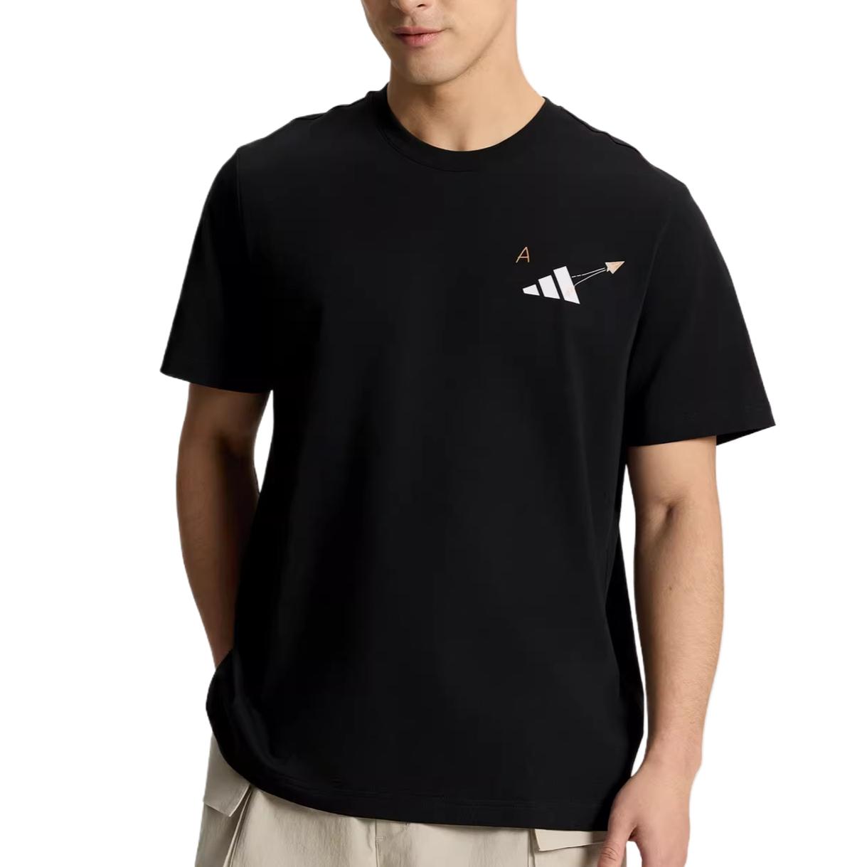 Adidas T Shirts Unisex Black Crew Neck Moderate KX4870 L