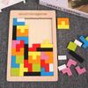 Wooden Puzzle Tangram Montessori Materials Building Blocks Children Learning Toys 1 Set Early Education Fun Game Baby Thinking