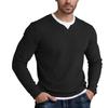 Men's Knit Fake Two-piece Double Collar Long Sleeve T-shirts, Casual Versatile Tops
