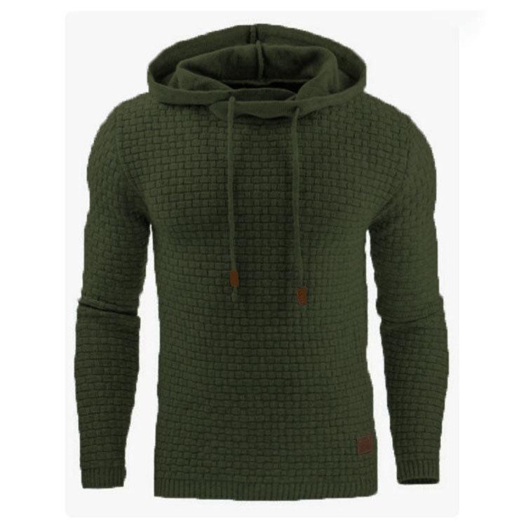 

Men s European-American Jacquard Hoodie - Warm Long-Sleeve for Autumn & Winter 2XL армія зелений колір