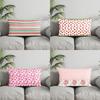 Home Decor Abstract Pink Geometric Pillow Suitable For Sofa Bedroom Car Pillow Cover Cushion Rectangular Back Cushion
