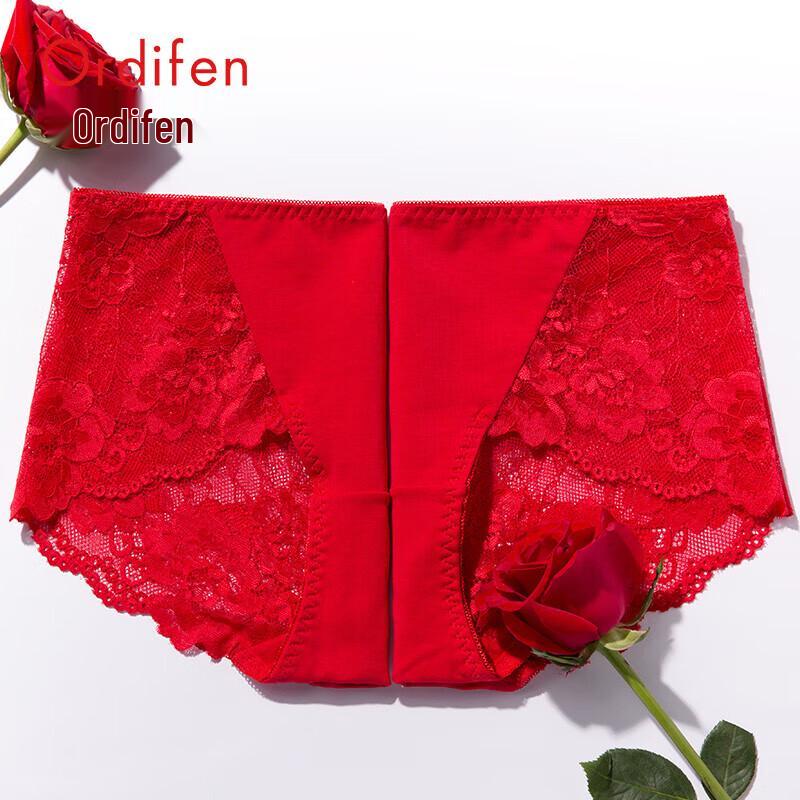 Audifen Women's Seamless Lace Mid-Waist Boy Shorts (2-Pack)