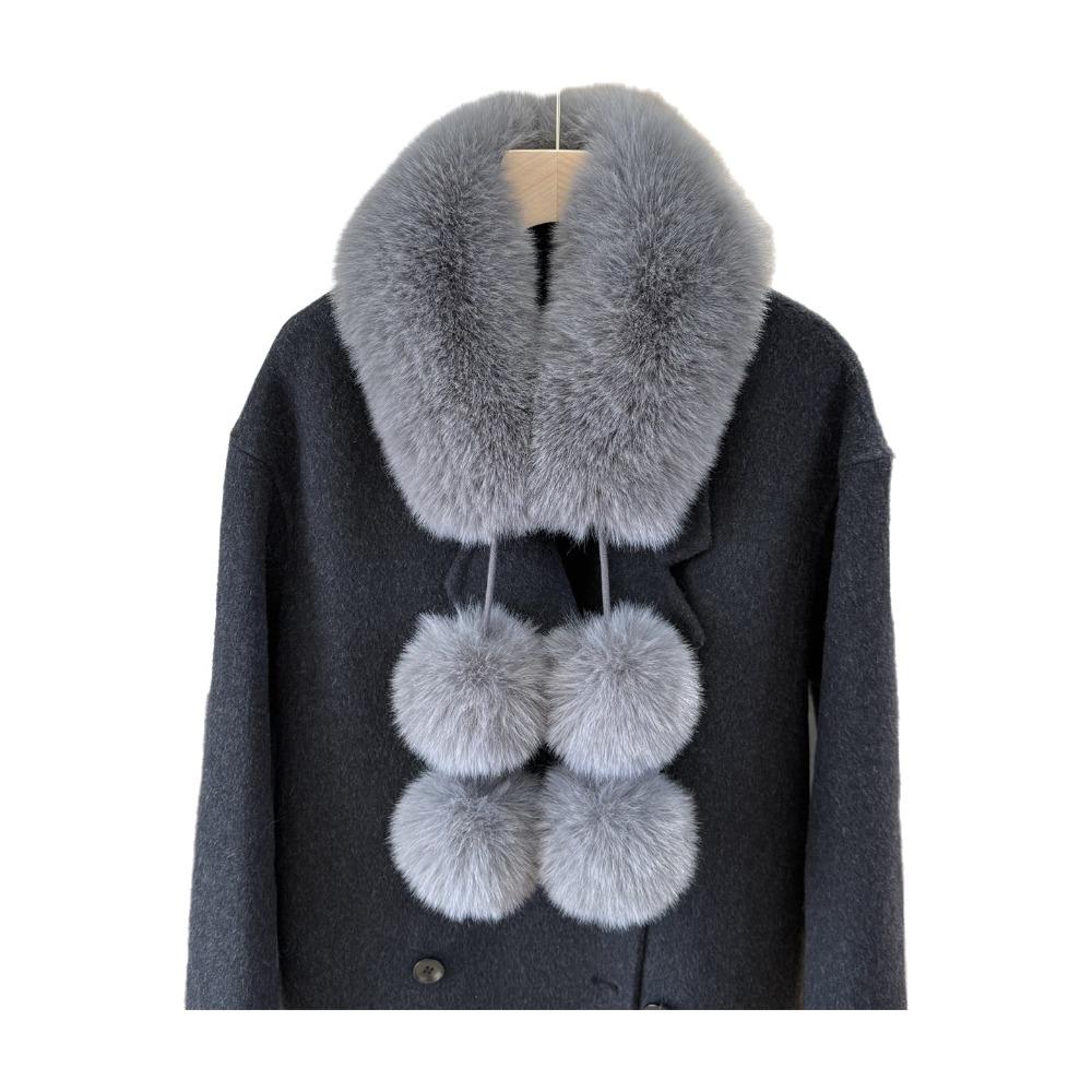 Solid Color Faux Fur Scarf Magnetic Buckle Women Winter Scarves Thickened Neckscarf for Girls