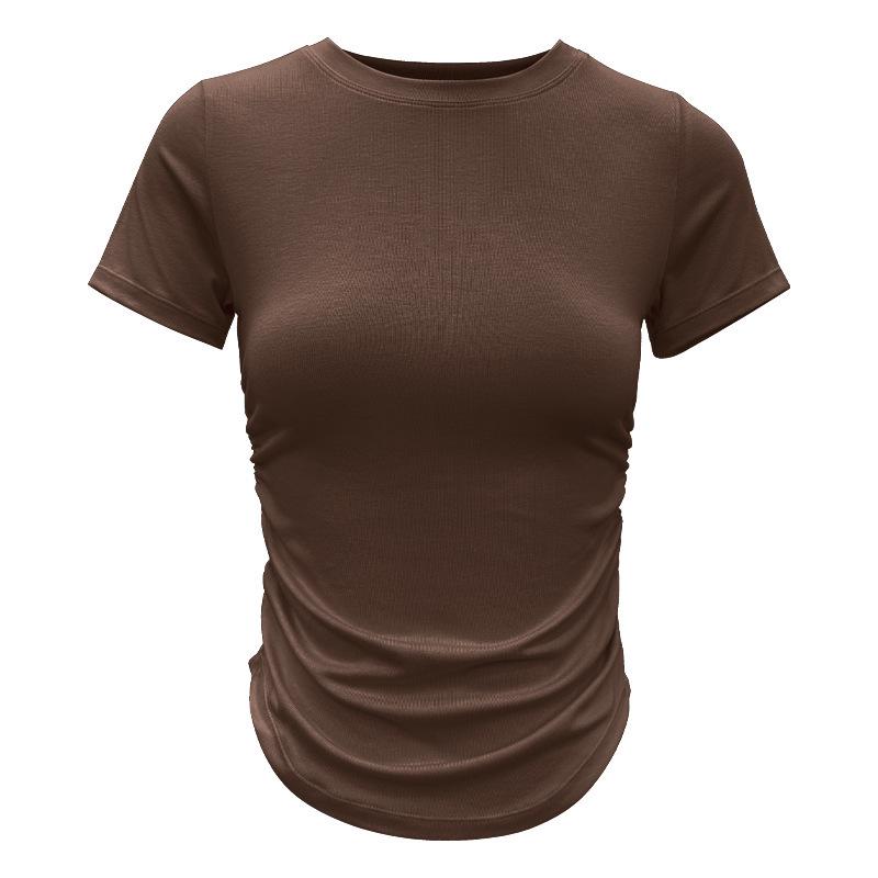 

Women s Pleated Short-Sleeve Yoga & Fitness T-Shirt Large