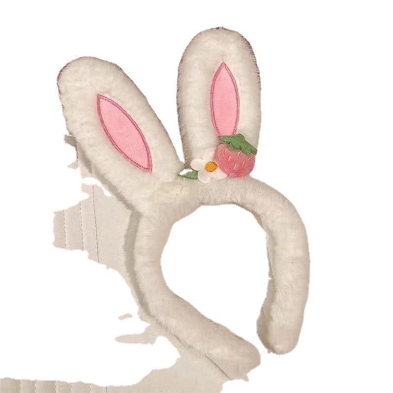 Entzückendes Plüsch-Herz-Hasenohren-Stirnband zum Gesichtwaschen - Niedliches Cartoon-Haaraccessoire