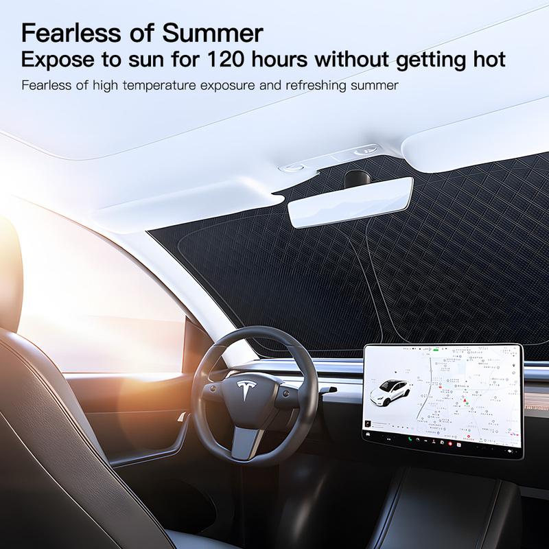 YZ For Tesla Model Y 3 Highland Juniper 2021-2025 Car Sun Shade Front Window Shade Visor Glass Roof Skylight UV Protection