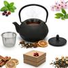 CAST IRON KETTLE 1.8L LARGE BLACK FOR TEA + STEEL INFuser