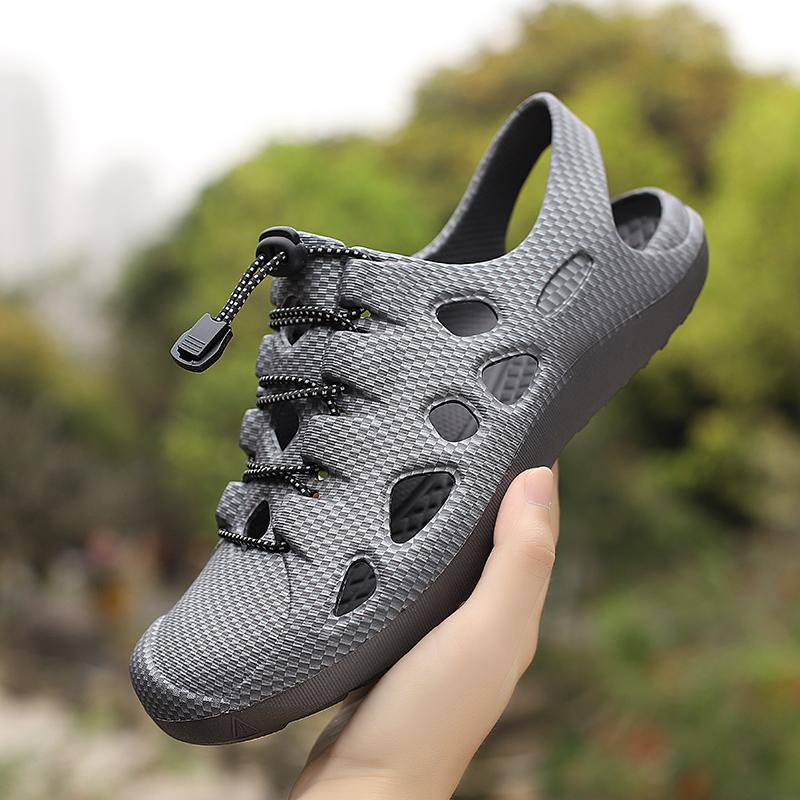 

Модные новые мужские сандалии, летние мужские сандалии, дышащие пляжные сандалии на плоской подошве, мужская повседневная обувь, Sandalias Hombre, большой размер 45 11 серый