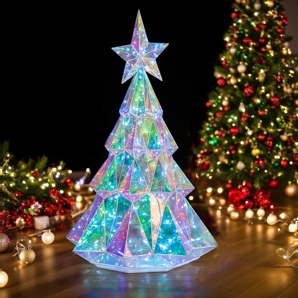 Christmas Tree Colorful Lights Hotel Showcase Front Desk Decoration Creative Ornaments Home Small Christmas Day Decorations