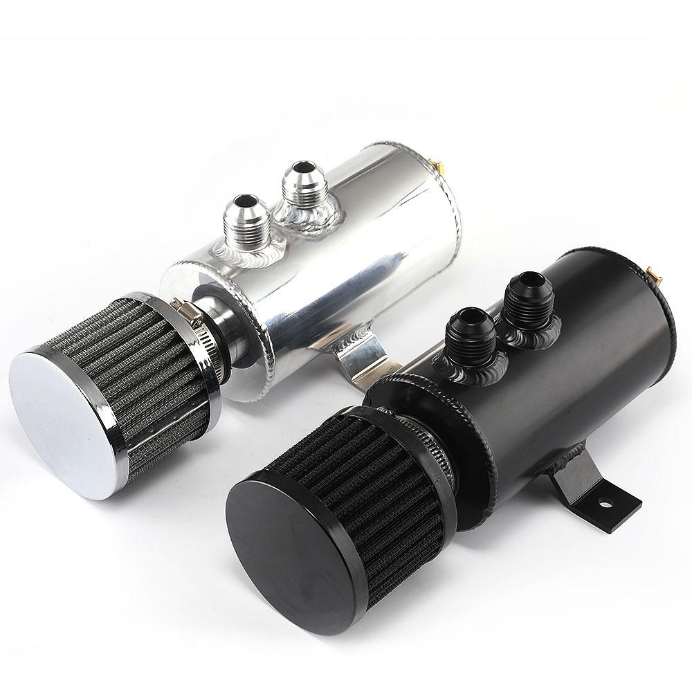 Universal 0.75L Car Oil Catch Tank Can Reservoir With Breather Car Fuel Filter Modified Parts
