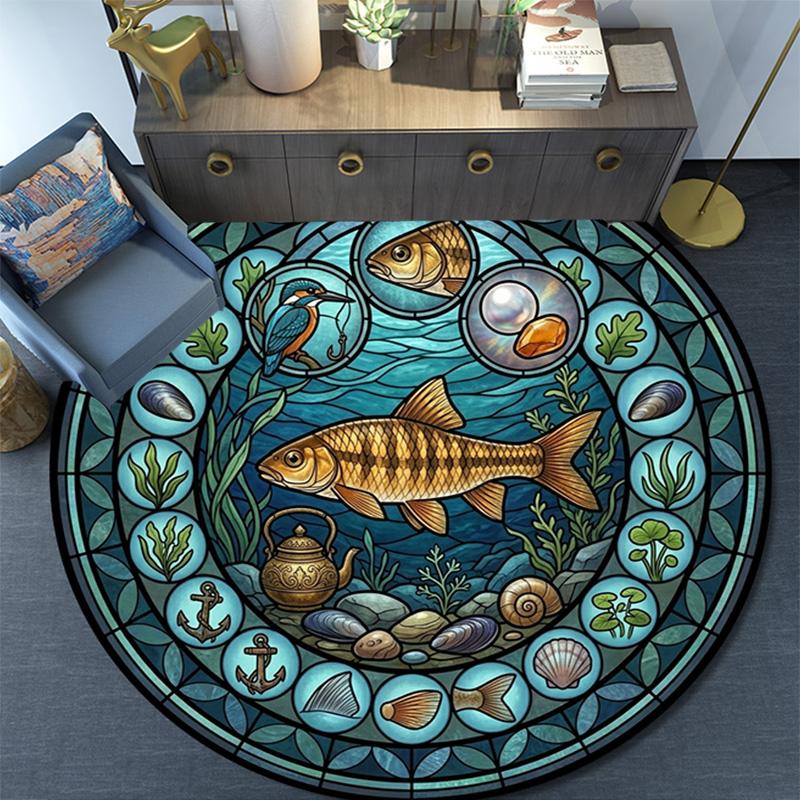 Adventure Nature Round Area Rug Under Office Chairs Bedroom Living Room Home Decor