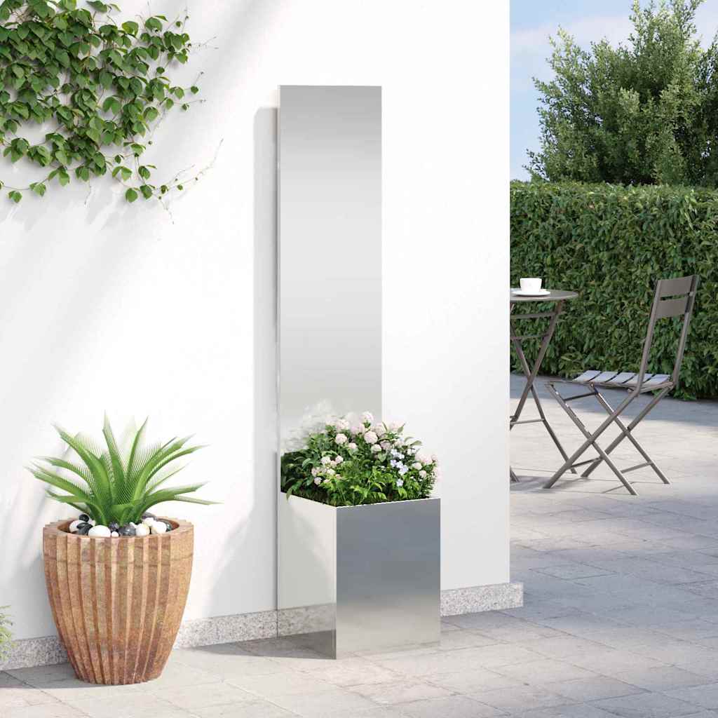 Garden Privacy Screen Canvas Silver 32 x 150 cm Galvanized Steel
