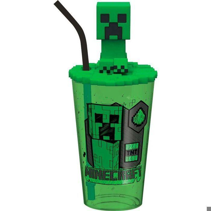 Gobelet De Voyage - Educa Borras - Minecraft 3D Topper - Vert - 400 Ml - Compatible Lave-vaisselle