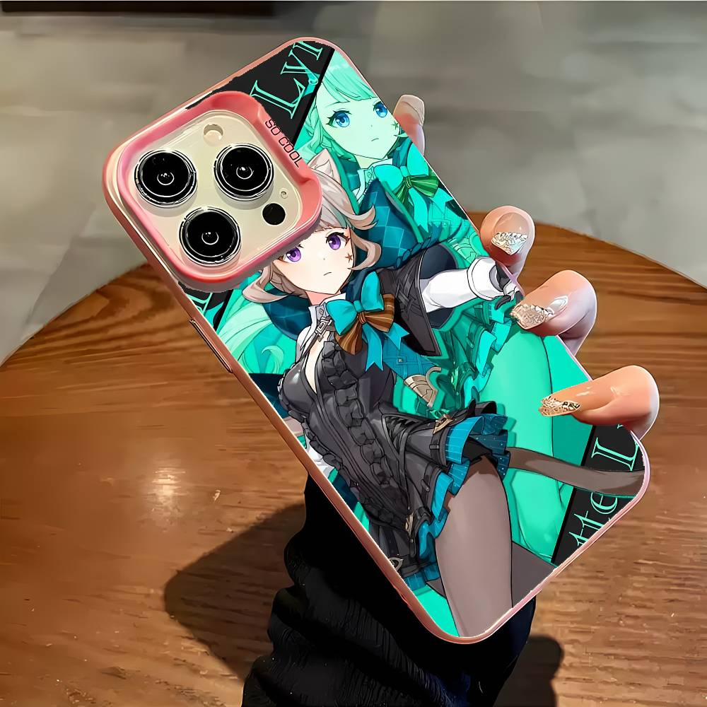 Lynette Genshin Impact Handyhülle Für IPhone 17 16 15 14 13 12 11 Plus Pro Max Mehrfarbig Aurora Laser Stoßfest Funda Hülle