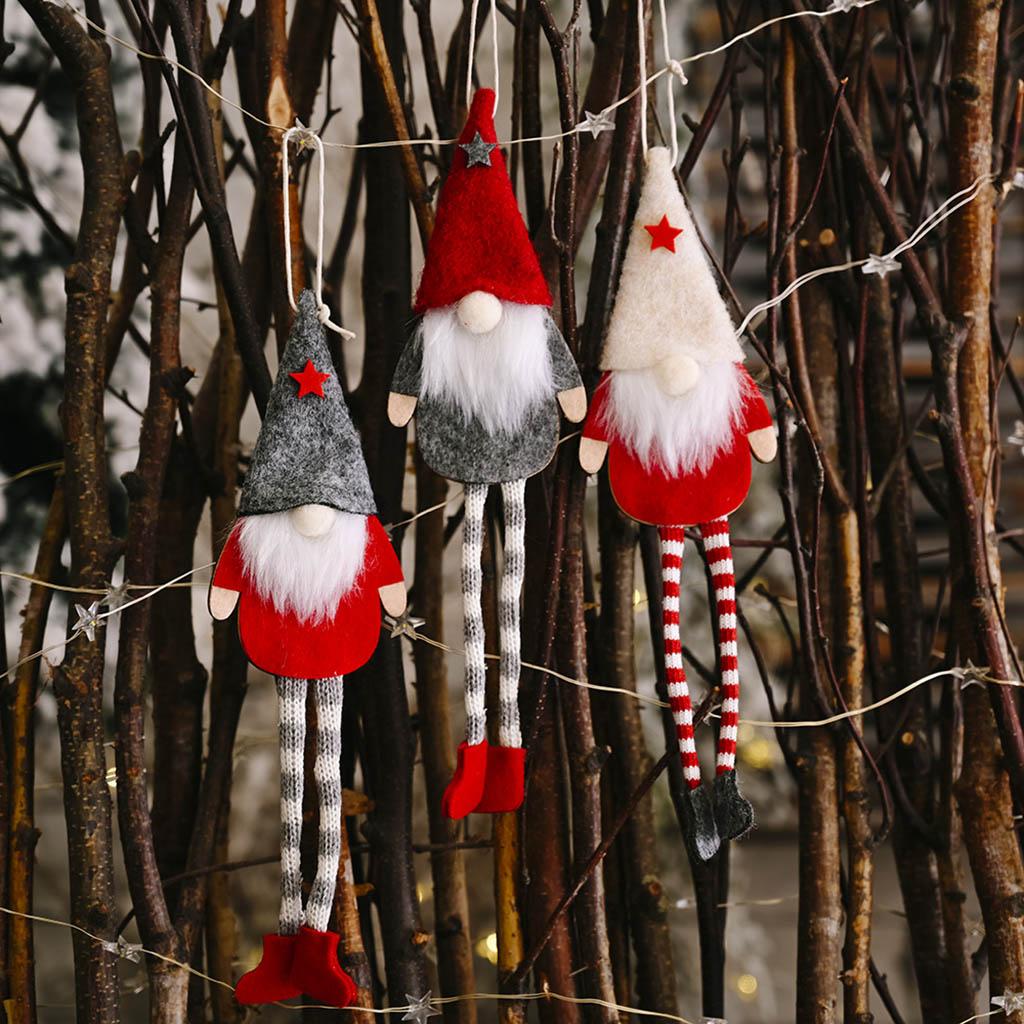 Christmas Gnome Pendant 6pcs Long Leg for Doll Xmas Festival Baby Shower Decorat