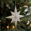 Elk Snowflake Pendant White Gold Christmas Hanging Ornament  Home Decoration