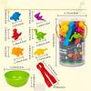 36/48/56pcs Counting Matching Game Toys with Rainbow Bowls - Color Sorting & Sensory Training Toys, Learning Gifts
