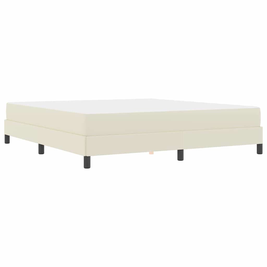 Bed Frame with Mattress Cream 180 x 200 cm Fabric