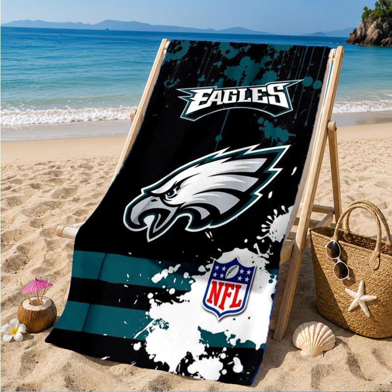 Asciugamano da Spiaggia Philadelphia Eagles Partita Notturna, Asciugatura Rapida, Facile da Curare, Adatto sia per il Fitness che per le Vacanze al Mare, Essenziale Sportivo