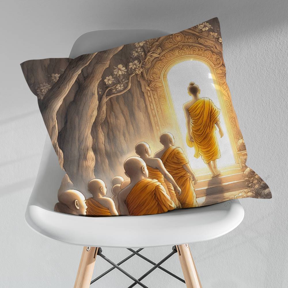 Cartoon Art Buddha Belief Pillow Case For 30x30cm45x45cm55x55cm For Home Bedroom Decoration And Protector