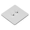 Wall Toggle Switch Stainless Steel Panel Insulated PC Base 2 Gang 2 Way Double Pole Toggle Switch Minimalist White